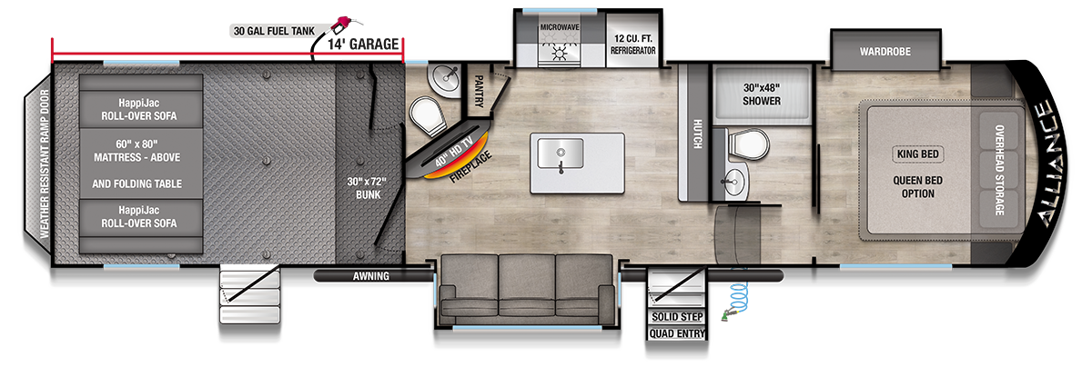 Valor 35A14 All Access Fifth Wheel Floorplan
