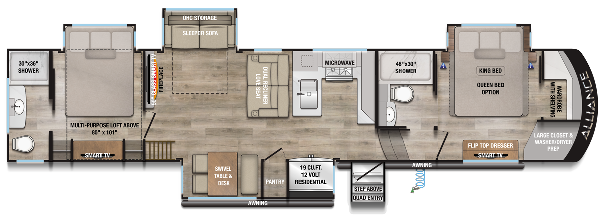 2026 Paradigm 395DS Floorplan