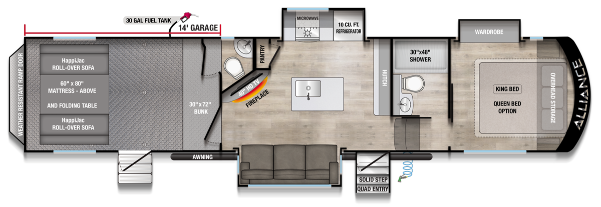 2026 Valor 35A14 All Access Fifth Wheel Floorplan